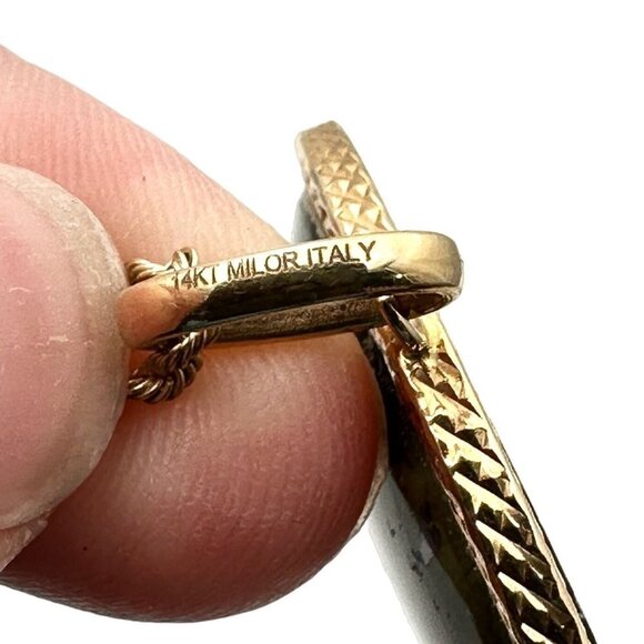 Milor Italy Necklace Solid 14k Yellow Gold Labradorite Pendant 20" Chain 20 Gram - Picture 7 of 9